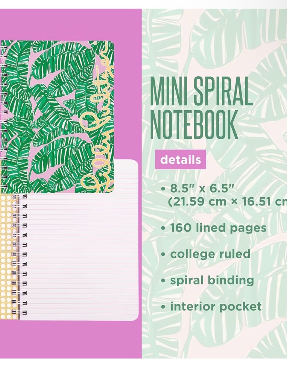 Lilly Pulitzer Hardcover Mini Spiral Notebook, Let’s Go Bananas